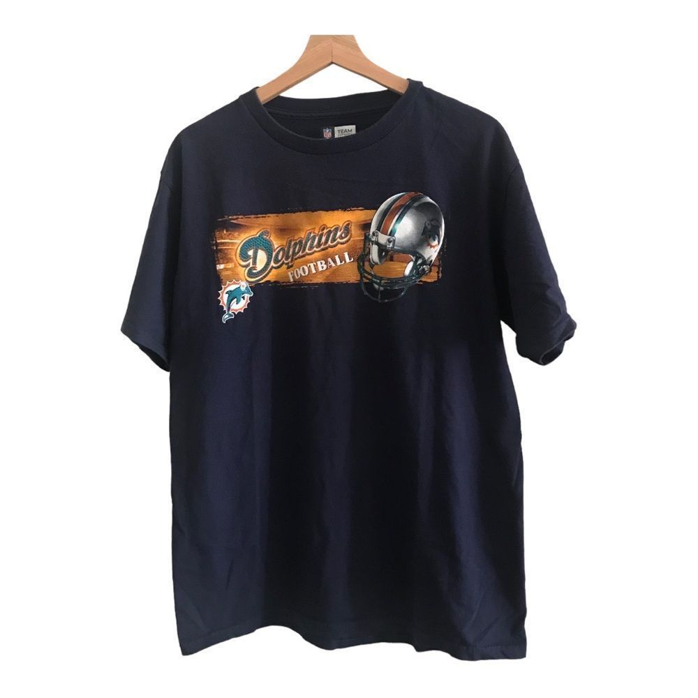NFL MIAMI DOLPHINS Tee Navy Short Sleeves Size M